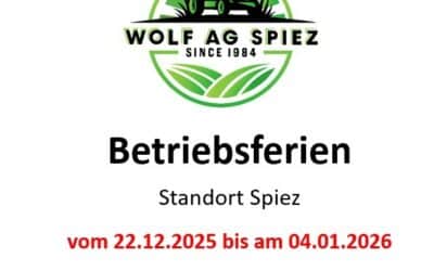Betriebsferien Standort Spiez